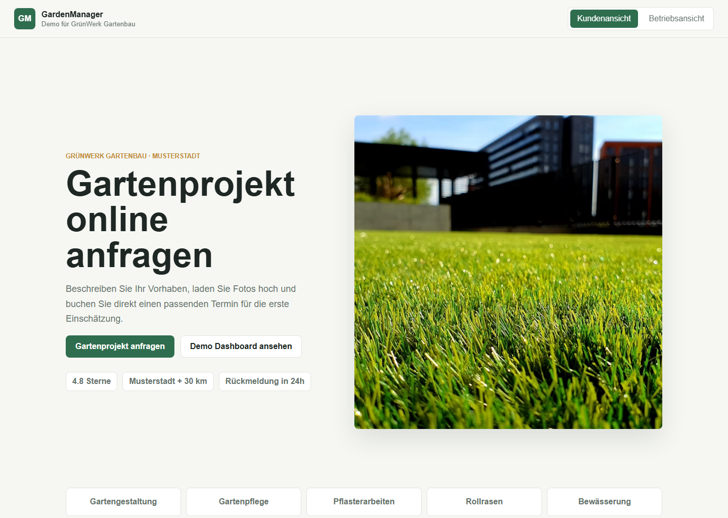 GardenManager Produktansicht